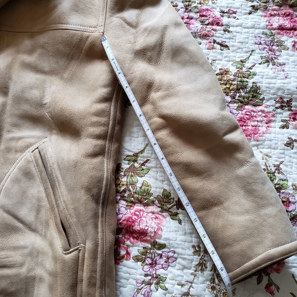 Vintage Abercrombie & Fitch 50s Shearling Leather Coat Sherpa size 38 - Picture 4 of 11